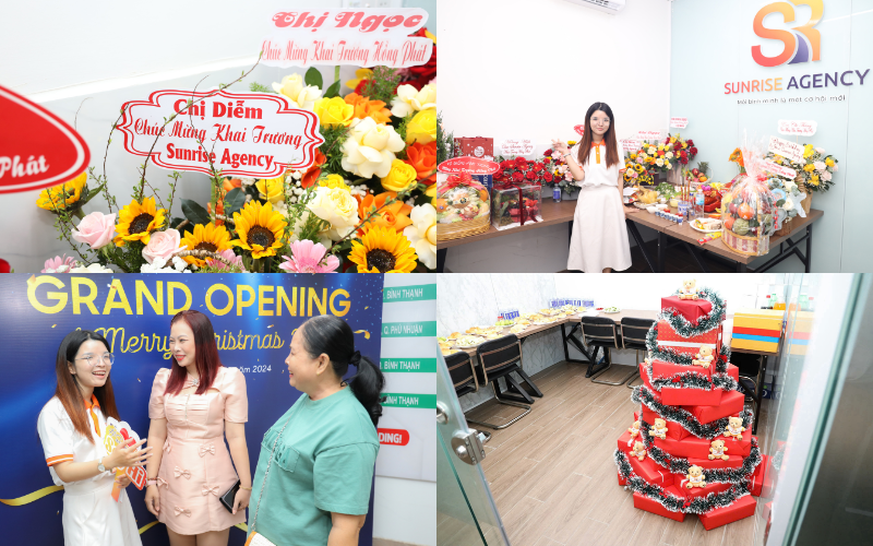 Sự kiện khai trương Grand Opening & Mery Chistmas 2024 Sunrise Agency 5 Sự kiện khai trương đầy ý nghĩa của Sunrise trong mùa Giáng Sinh đầu tiên