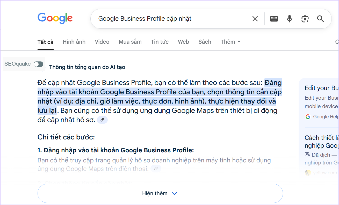 Google Business Profile và những cập nhật mới nhất 2025 mà doanh nghiệp nên biết 5 Công cụ AI mới để tạo tóm tắt hồ sơ doanh nghiệp Google