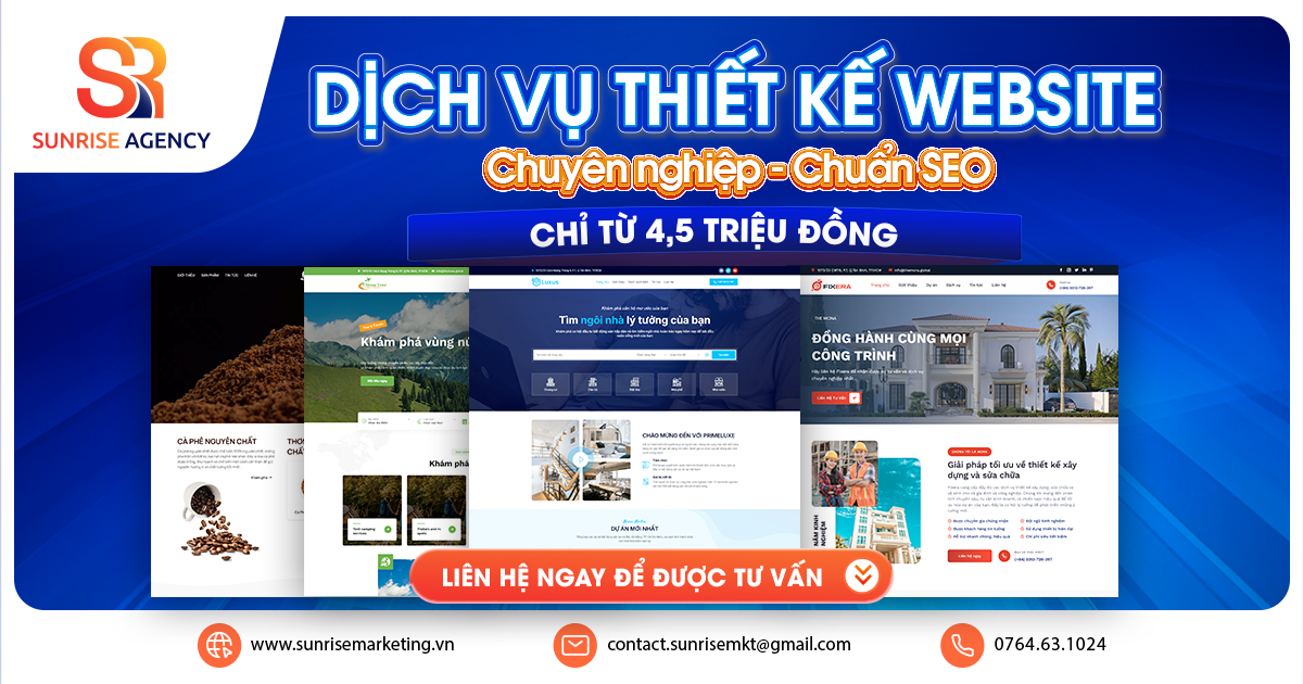 Dịch vụ thiết kế Website chuyên nghiệp, chuẩn SEO chỉ từ 4.500.000 đồng